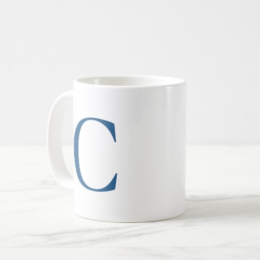 Erstellen Sie Ihre eigene Big Blue Monogram Kaffeetasse (Vorderseite Links)