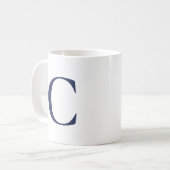 Erstellen Sie Ihre eigene Big Navy Blue Monogram Kaffeetasse (Vorderseite Links)