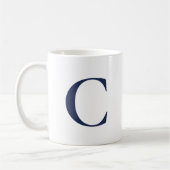 Erstellen Sie Ihre eigene Big Navy Blue Monogram Kaffeetasse (Links)