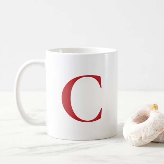 Erstellen Sie Ihre eigene Big Red Monogram Kaffeetasse (Mit Donut)