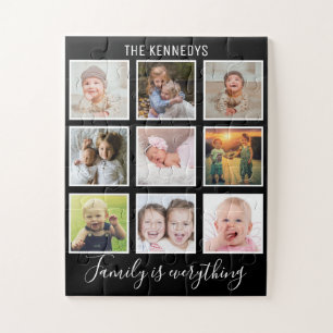 Erstellen Sie Ihre eigene Black 9-Foto Collage-Fam Puzzle