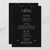 Erstellen Sie Ihre eigene - Black Bokeh Menükarte (Vorne/Hinten)