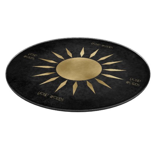 Erstellen Sie Ihre eigene Black & Gold Sun Mandala Schneidebrett (Ecke)