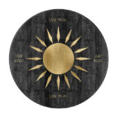 Erstellen Sie Ihre eigene Black & Gold Sun Mandala Schneidebrett (Vorderseite)