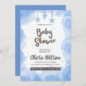 Erstellen Sie Ihre eigene Blue Baby-Dusche. Einladung (Vorne/Hinten)