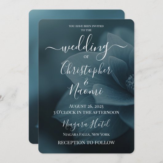 Erstellen Sie Ihre eigene Blue Dream Blume Einladung (Vorne/Hinten)