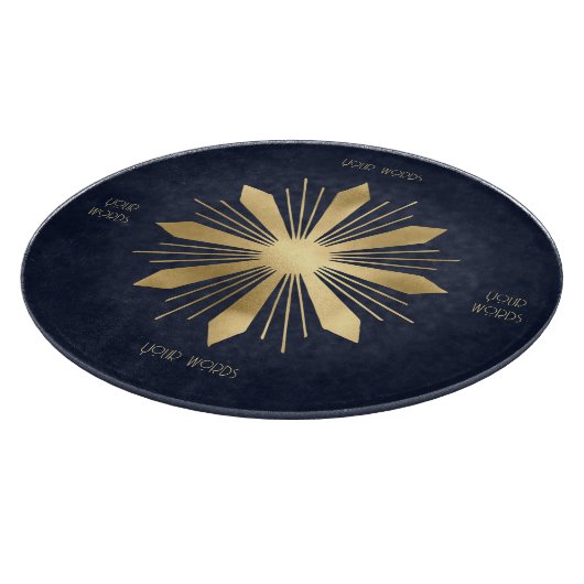 Erstellen Sie Ihre eigene Blue & Gold Blume Mandal Schneidebrett (Ecke)