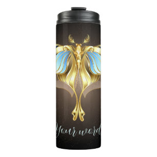 Erstellen Sie Ihre eigene Blue & Gold Luna Moth Thermosbecher