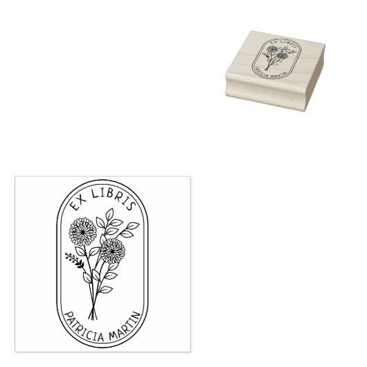 Erstellen Sie Ihre eigene Blume Ex Libris Gummistempel (Stempel)