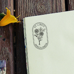 Erstellen Sie Ihre eigene Blume Ex Libris Gummistempel