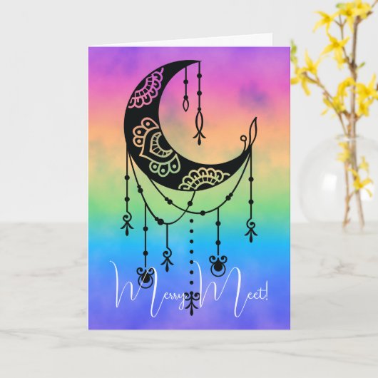 Erstellen Sie Ihre eigene Boho Magic Moon-Silhouet Karte (Gelbe Blume)