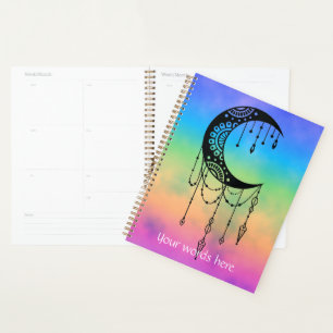 Erstellen Sie Ihre eigene Boho Mandala Moon Silhou Planer