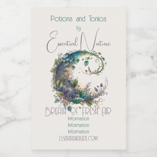 Erstellen Sie Ihre eigene Boho Wildblume Ivy Moon Lebensmitteletikett (Einzelnes Label)