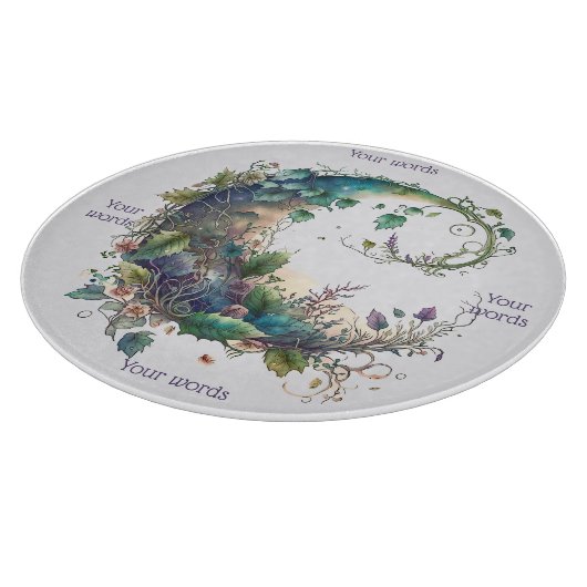 Erstellen Sie Ihre eigene Boho Wildblume Ivy Moon Schneidebrett (Ecke)