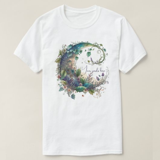 Erstellen Sie Ihre eigene Boho Wildblume Ivy Moon T-Shirt (Design vorne)