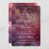 Erstellen Sie Ihre eigene Bokeh Fantasy Pink-Blume Einladung (Vorne/Hinten)