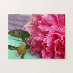 Erstellen Sie Ihre eigene botanische rosa Pfingstr Puzzle