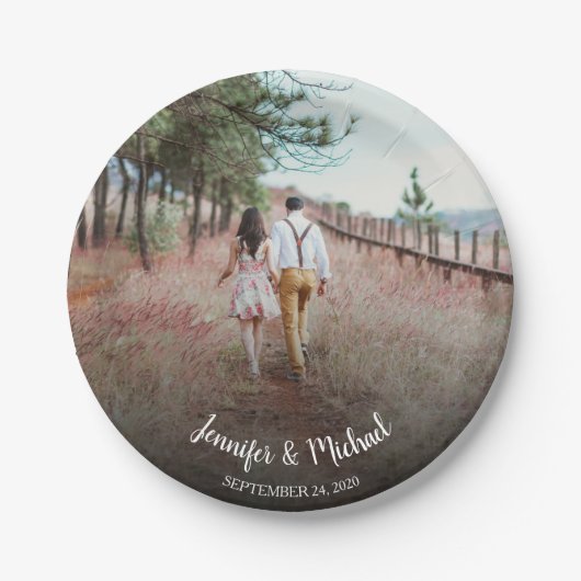 Erstellen Sie Ihre eigene Braut- und Bräutigam-Fot Pappteller (Vorderseite)