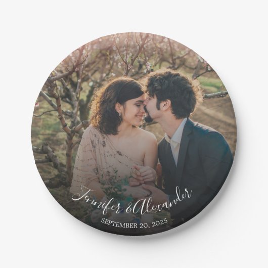 Erstellen Sie Ihre eigene Braut- und Bräutigam-Fot Pappteller (Vorderseite)