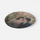 Erstellen Sie Ihre eigene Braut- und Bräutigam-Fot Pappteller (Schrägansicht)