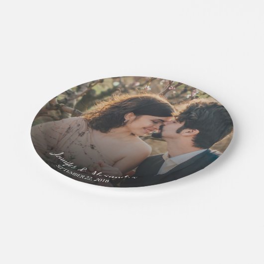 Erstellen Sie Ihre eigene Braut- und Bräutigam-Fot Pappteller (Schrägansicht)