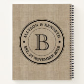 Erstellen Sie Ihre eigene Burlap-Logo-Jubiläumsmon Notizblock (Rückseite)