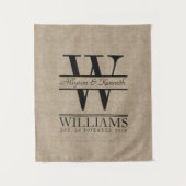 Erstellen Sie Ihre eigene Burlap-Logo-Jubiläumsmon Wandteppich (Vorderseite)