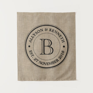 Erstellen Sie Ihre eigene Burlap-Logo-Jubiläumsmon Wandteppich