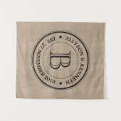 Erstellen Sie Ihre eigene Burlap-Logo-Jubiläumsmon Wandteppich (Vorderseite (Horizontal))