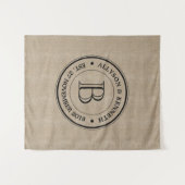 Erstellen Sie Ihre eigene Burlap-Logo-Jubiläumsmon Wandteppich (Vorderseite (Horizontal))