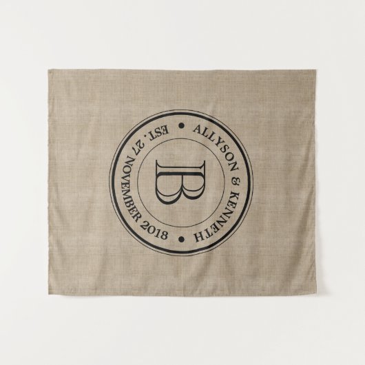 Erstellen Sie Ihre eigene Burlap-Logo-Jubiläumsmon Wandteppich (Vorderseite (Horizontal))