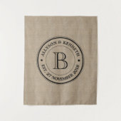 Erstellen Sie Ihre eigene Burlap-Logo-Jubiläumsmon Wandteppich (Vorderseite)