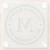 Erstellen Sie Ihre eigene Burlap Retro Logo Monogr Glasuntersetzer (Rückseite)