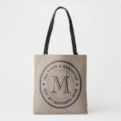 Erstellen Sie Ihre eigene Burlap Retro Logo Monogr Tasche (Vorderseite)