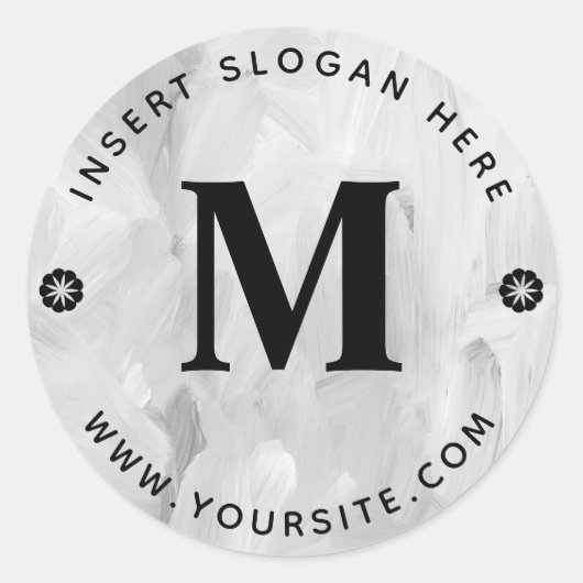 Erstellen Sie Ihre eigene Business Monogram Round Runder Aufkleber (Vorderseite)