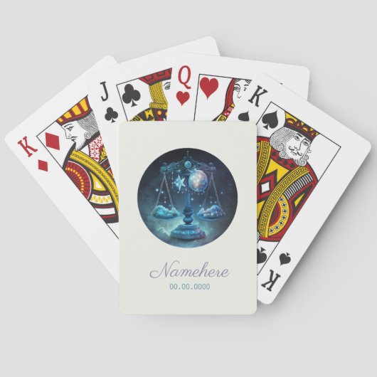 Erstellen Sie Ihre eigene Celestial Libra Zodiac Spielkarten (Rückseite)