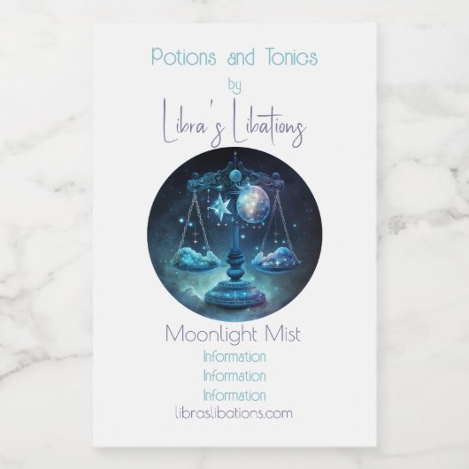 Erstellen Sie Ihre eigene Celestial Libra Zodiac Weinetikett (Einzelnes Label)