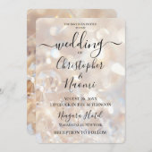 Erstellen Sie Ihre eigene Champagner-Crystal-Hochz Einladung (Vorne/Hinten)