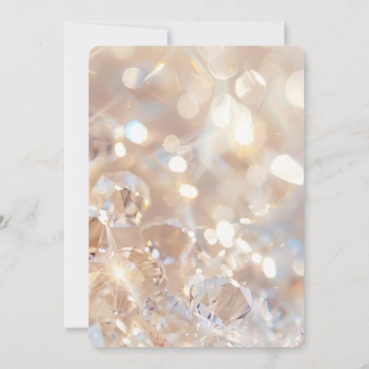 Erstellen Sie Ihre eigene Champagner-Crystal-Hochz Einladung (Rückseite)