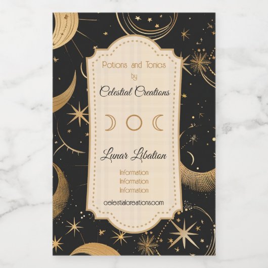 Erstellen Sie Ihre eigene Crescent Moon Celestis Weinetikett (Einzelnes Label)