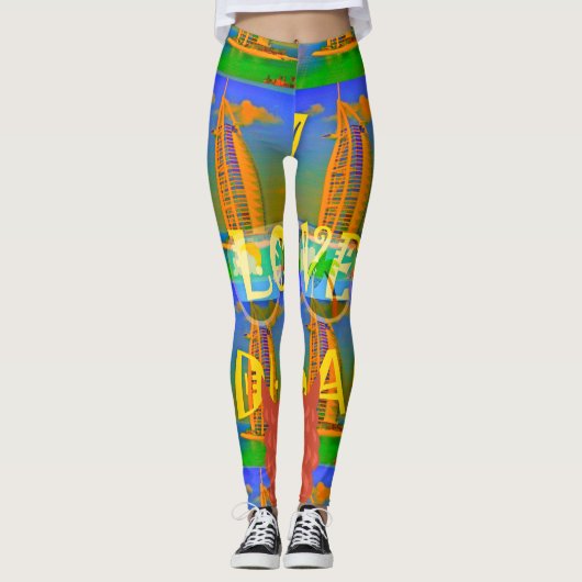 Erstellen Sie Ihre eigene Destination I Liebe Duba Leggings (Vorderseite)