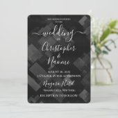 Erstellen Sie Ihre eigene dunkelgraue geometrische Einladung (Stehend Vorderseite)