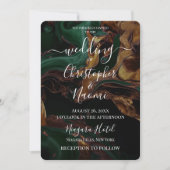 Erstellen Sie Ihre eigene dunkelgrüne Goldmarmor. Einladung (Vorderseite)