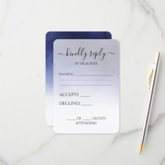 Erstellen Sie Ihre eigene dunkle Indigo Blue Cloud RSVP Karte