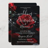 Erstellen Sie Ihre eigene dunkle Rote Rose. Einladung (Vorne/Hinten)