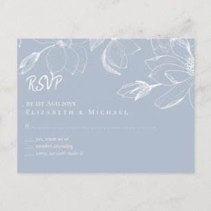 Erstellen Sie Ihre eigene Dusty Blue White Magnoli Postkarte
