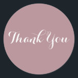 Erstellen Sie Ihre eigene Dusty-Rose Vielen Dank Runder Aufkleber<br><div class="desc">Ein hübsches staubiges Rose Gold mit weißer zeitgenössischer Kalligrafie dank Hochzeitsdesign. Erstellen Sie Ihr eigenes Hochzeitstickerdesign. Schick und modern.</div>