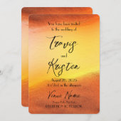 Erstellen Sie Ihre eigene, eigene Orange-Backgroun Einladung (Vorne/Hinten)