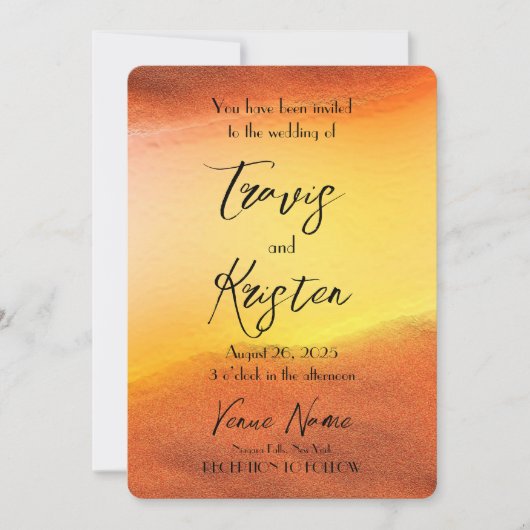 Erstellen Sie Ihre eigene, eigene Orange-Backgroun Einladung (Vorderseite)