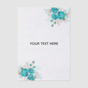 Erstellen Sie Ihre eigene elegante blaue Rose Seidenpapier